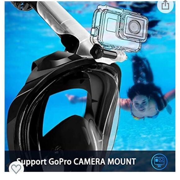 Greatever Small Black Snorkel Mask NEW Snaps In Place - Picture 5 of 15